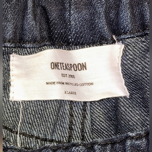 ONETEASPOON Shabbies Drawstring Boyfriend Jeans Distressed Fox Black Size XL - Picture 13 of 16